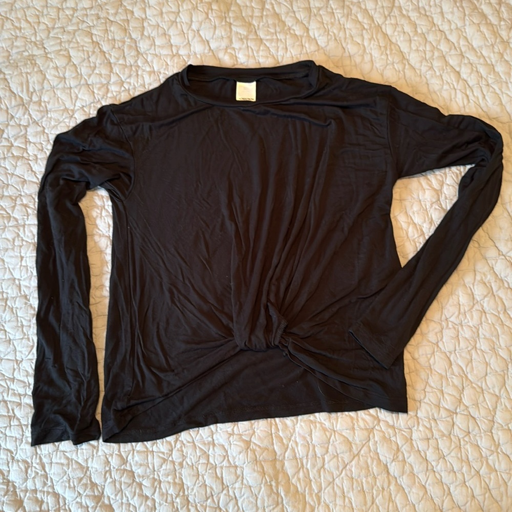 Nordstrom girls long sleeve black shirt. Size large (10-12)